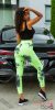 Alakformáló PUSH UP neonzöld mintás fitness leggings / cicanadrág (8096)