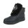 Fekete szőrmés-strasszos magasított szárú sneaker / sportcipő / bokacsizma (an210)
