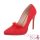 Szőrmével díszített piros magas sarkú cipő (B3971J-PB)