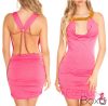 Nyitott hátú pink alkalmi miniruha / party ruha (F21713)