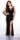 Exkluzív XL strasszköves csikés fekete estélyi ruha