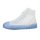 Kék-fehér magasított szárú áttetsző tornacipő / sneaker (ab50)