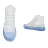 Kék-fehér magasított szárú áttetsző tornacipő / sneaker (ab50)