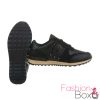 Fekete fűzős sportcipő fekete szegecsekkel (bd901)