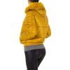 Fényes steppelt szőrmés kapucnis kabát (S, M, L, XL ws-983)